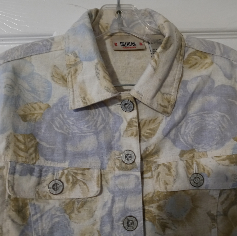 🧥VINTAGE BILL BLASS FLORAL DENIM JACKET SMALL WOMEN ,GIFT. 🎁 💝 - Picture 8 of 13